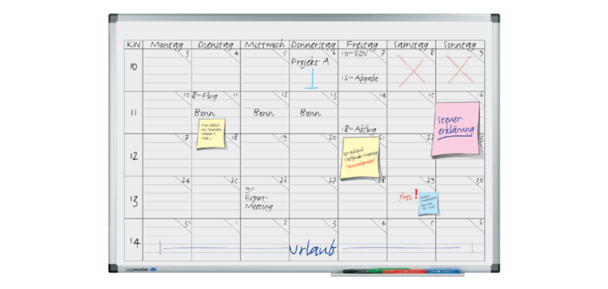 Tableau planning Legamaster Premium projet 60x90cm