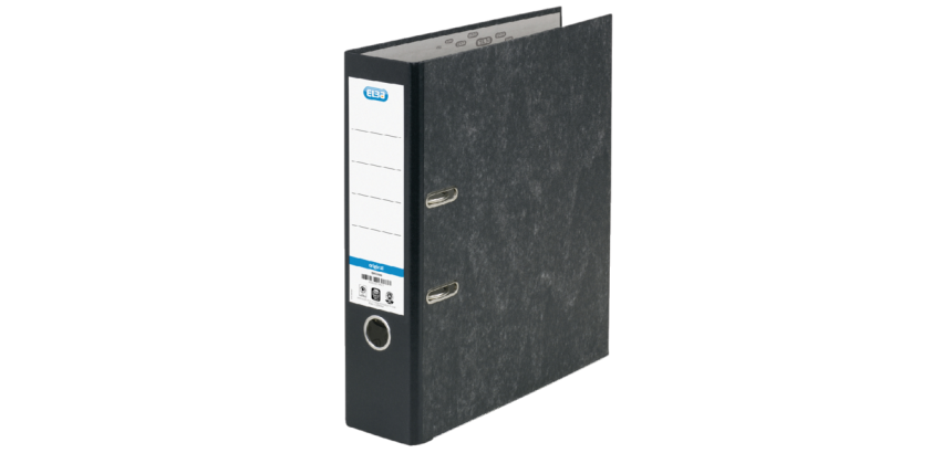 Elba Smart Original Lever Arch File A4 80mm Black Marbled Cardboard