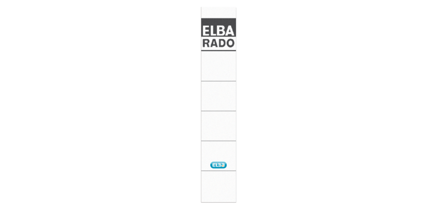 Elba Rückenschild 34x190mm selbstklebend schmal weiß/grau