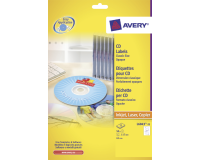 Etiquette CD Avery L6043-25 blanc 50 pièces
