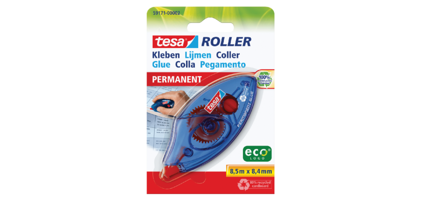 Roller colle tesa® ecoLogo® permanent jetable blister
