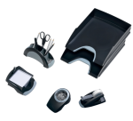 Vegas schwarze Büroklammerhalter, 100 Büroklammern inklusive