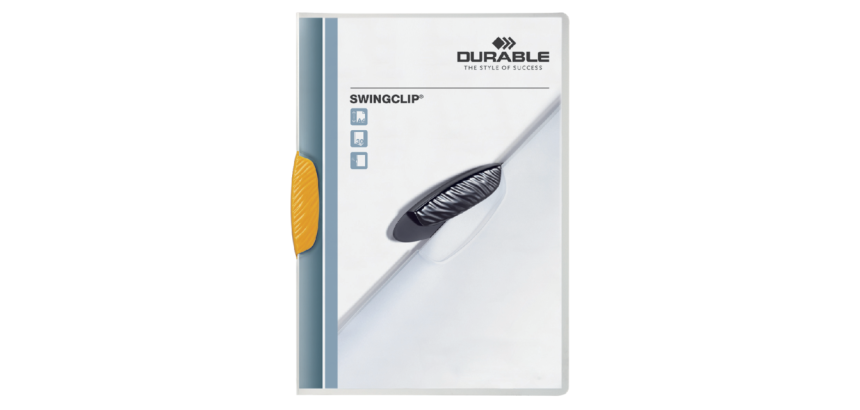 Durable Swingclip 30-sheet yellow clip folder