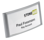 Badge Durable 8540 classic avec aimant 30x65mm gris argenté