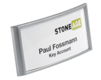 Badge Durable 8540 classic avec aimant 30x65mm gris argenté