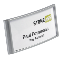 Badge Durable 8540 classic avec aimant 30x65mm gris argenté