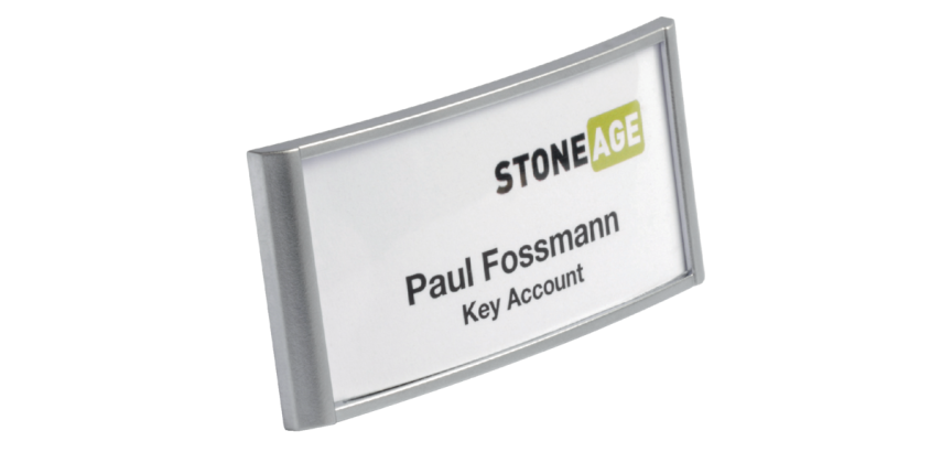 Sustainable Badge 8540 classic with magnet 30x65mm silver-gray
