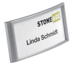 Badge Durable 8542 classic avec aimant 34x74mm gris argenté