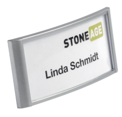 Badge Durable 8542 classic avec aimant 34x74mm gris argenté