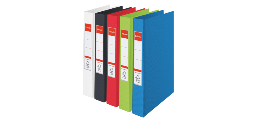 Ringband Esselte Standaard A4 25mm 30% gerecycled PP folie assorti