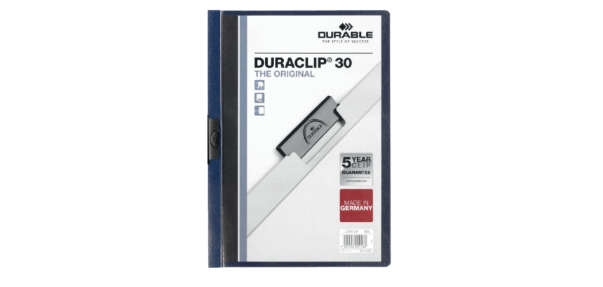 Klemmap Durable Duraclip A4 3mm 30 vellen nachtblauw