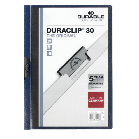 Klemmap Durable Duraclip A4 3mm 30 vellen nachtblauw