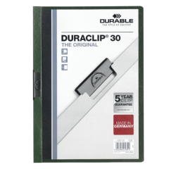 Chemise à clip Durable Duraclip A4 3mm 30 feuilles vert foncé