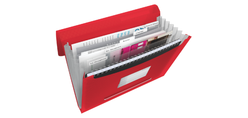 Trieur Esselte Vivida PP 6 compartiments rouge