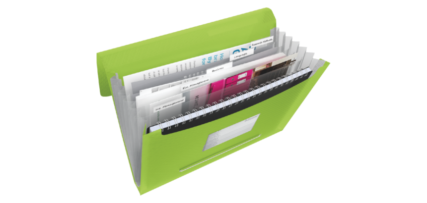 Esselte Vivida Sorter PP 6 Compartments Green