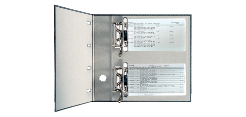 Ordner Leitz 1092 giro-bank met dubbele mechaniek 75mm karton A4 zwart