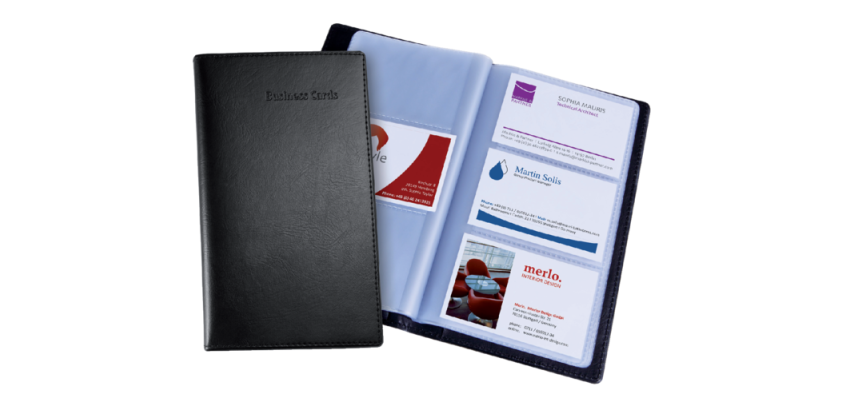 Sigel VZ171 business card album 120 cards black leather
