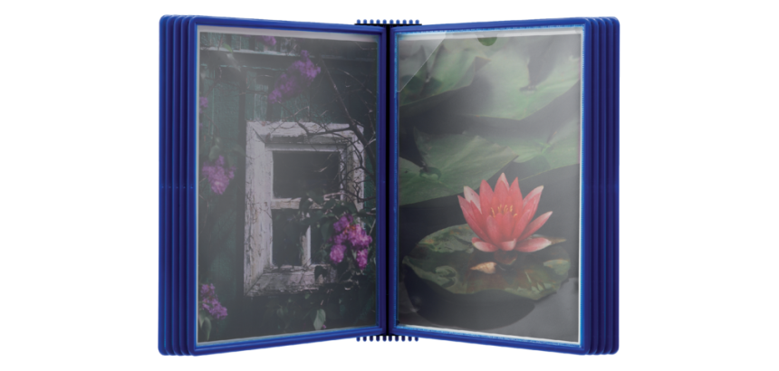 Elément mural Djois Flex-O-Frame Premium  A4 avec 10 pochettes bleu