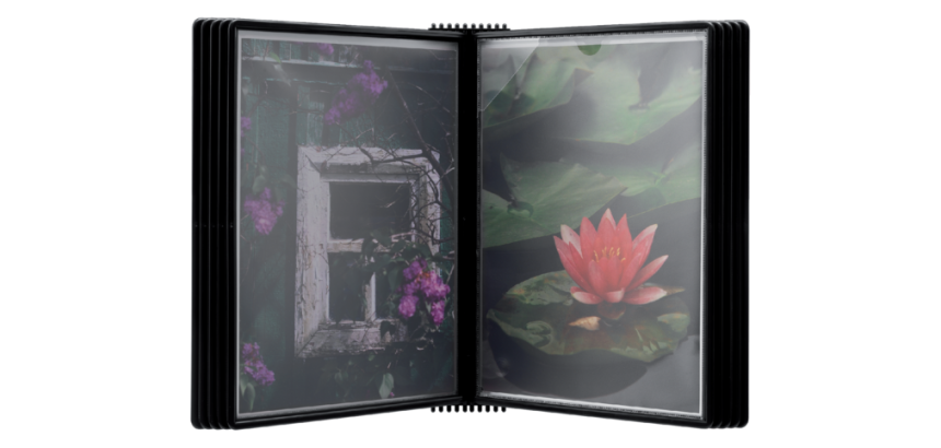 Elément mural Djois Flex-O-Frame Premium  A4 avec 10 pochettes noir