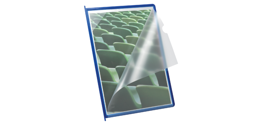 Pochette info à pivot Djois Flex-O-Frame A4 bleu