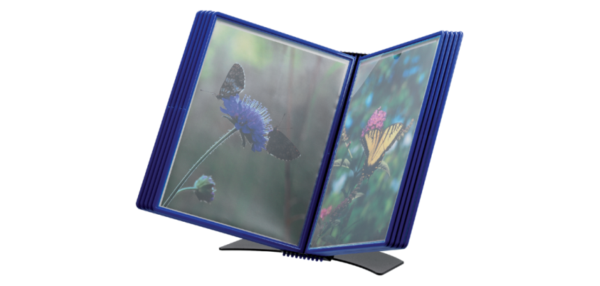 Support de bureau Djois Flex-O-Frame Premium A4 10 pochettes bleu