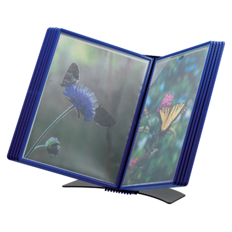 Support de bureau Djois Flex-O-Frame Premium A4 10 pochettes bleu