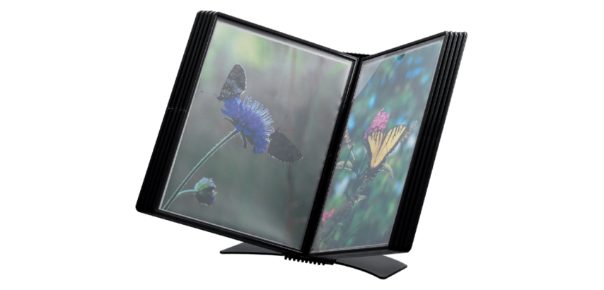 Djois Flex-O-Frame Premium A4 Desktop Holder 10 Black Pockets