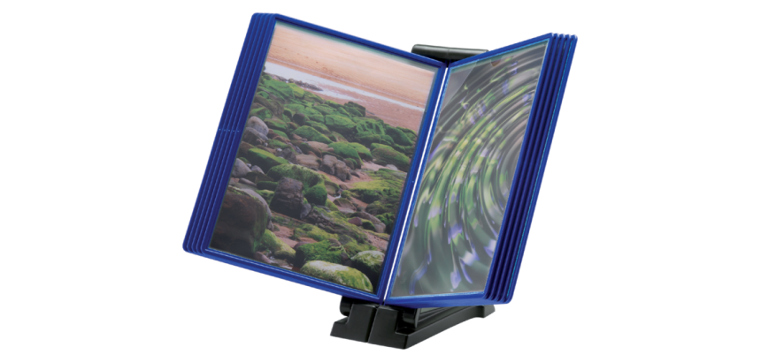 Support InfoManager Djois Flex-O-Frame basic 10 pochettes anthracite/bleu