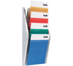 Folderhouder Helit wand 4x A4 zilver