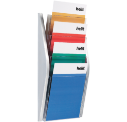 Porte-brochures mural Helit 4x A4 argenté