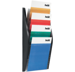 Porte-brochures mural Helit 4x A4 noir