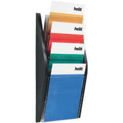 Porte-brochures mural Helit 4xA4 noir