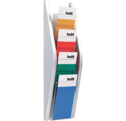 Porte-brochures mural Helit 4x1/3 A4 argenté