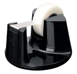 Plakbandhouder tesa Easy Cut® compact + 1 rol plakband invisible 33mx19mm zwart