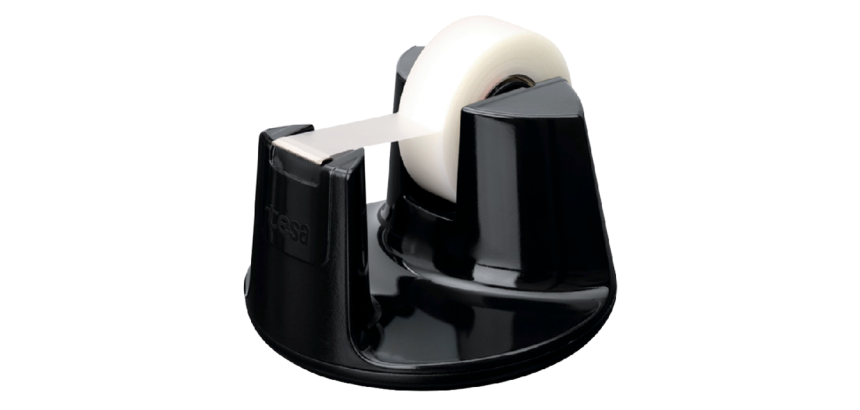 Plakbandhouder tesa Easy Cut® compact + 1 rol plakband invisible 33mx19mm zwart