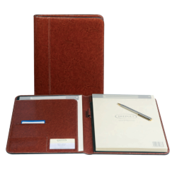 Schrijfmap Brepols Palermo A4 inclusief schrijfblok bruin