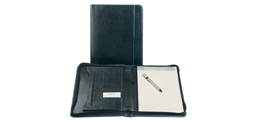 Conférencier Brepols Palermo luxe A4 à zip + bloc noir