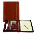 Brepols Palermo luxury A4 zip-up conference folder + brown pad