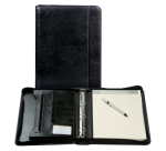 Schrijfmap Brepols Palermo A4 met rits incl schrijfblok 4-rings zwart