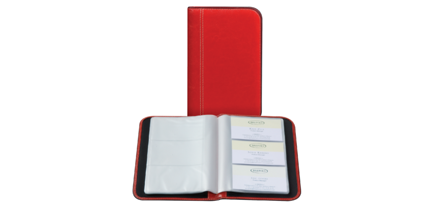 Palermo business card album for 144 cards red