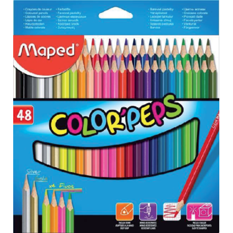 Crayons de couleur Maped Color'Peps set 48 couleurs