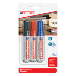 Marqueur edding 500 biseau 2-7mm assorti  blister 3pcs