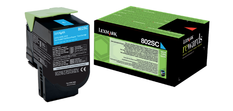 Lexmark 802SC - cyan - original - toner cartridge - LCCP, LRP