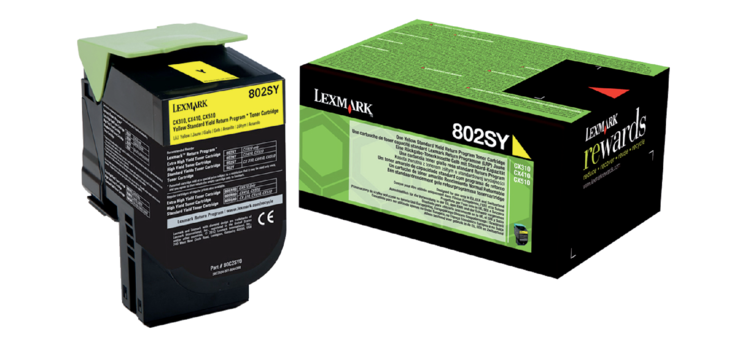 Lexmark 802SY tonercartridge 1 stuk(s) Origineel Geel