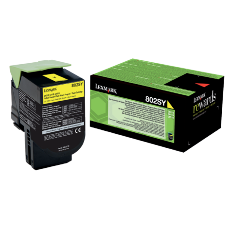 Cartouche toner Lexmark 80C2SY0 Prebate jaune