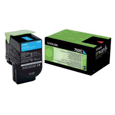 Lexmark 702C - cyan - original - toner cartridge - LCCP, LRP