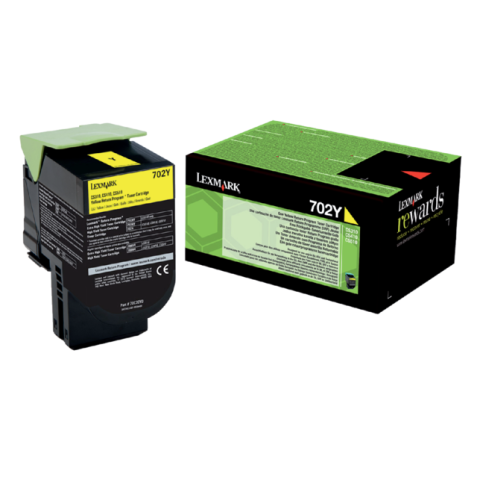 Cartouche toner Lexmark 70C20Y0 Prebate jaune