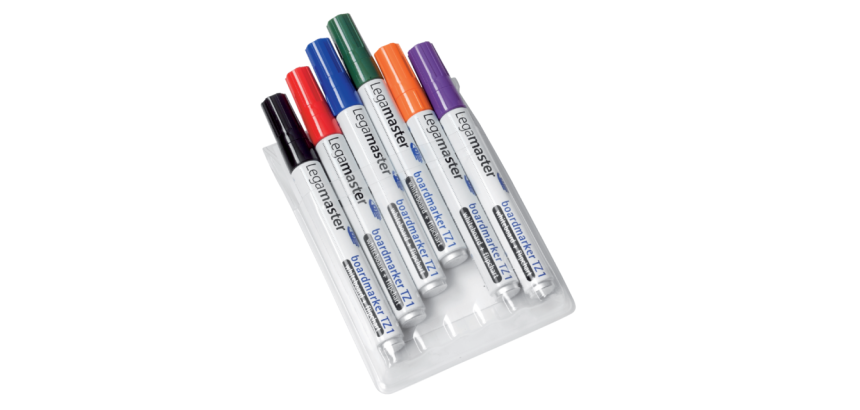 Marqueur tableau blanc Legamaster TZ1 ogive 1,5-3mm assorti 6 pièces