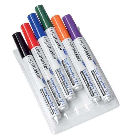 Viltstift Legamaster TZ 1 whiteboard rond 1.5-3mm assorti set à 6 stuks