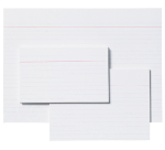 Fiche Système Aurora 200x150mm ligné + marge en-tête rouge 210g blanc 100 feuilles